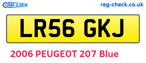 LR56GKJ are the vehicle registration plates.