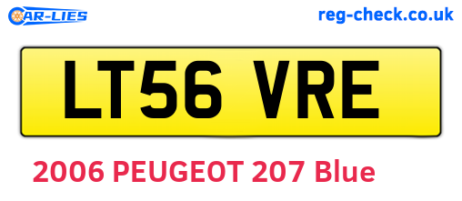 LT56VRE are the vehicle registration plates.