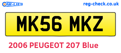 MK56MKZ are the vehicle registration plates.