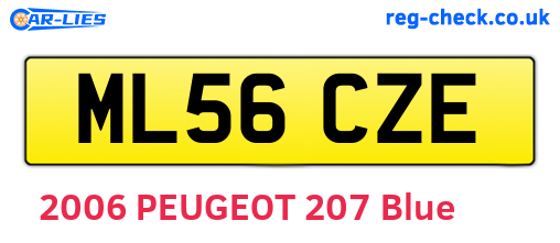 ML56CZE are the vehicle registration plates.