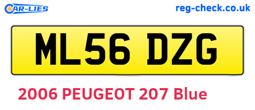 ML56DZG are the vehicle registration plates.
