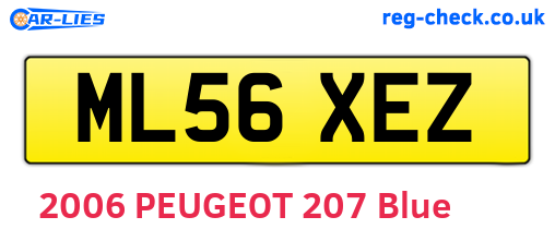 ML56XEZ are the vehicle registration plates.
