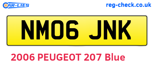 NM06JNK are the vehicle registration plates.