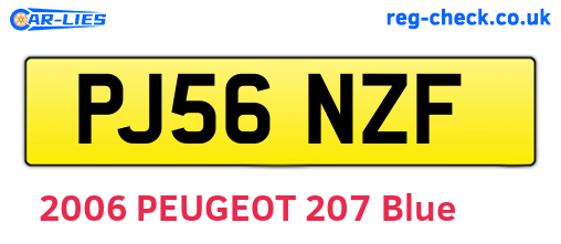 PJ56NZF are the vehicle registration plates.