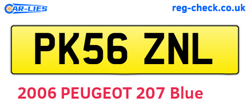 PK56ZNL are the vehicle registration plates.