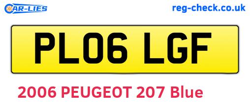 PL06LGF are the vehicle registration plates.