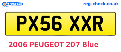 PX56XXR are the vehicle registration plates.
