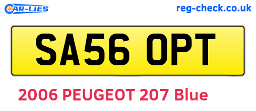SA56OPT are the vehicle registration plates.