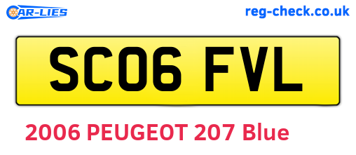 SC06FVL are the vehicle registration plates.