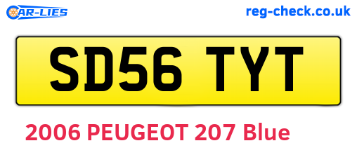 SD56TYT are the vehicle registration plates.