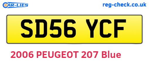 SD56YCF are the vehicle registration plates.