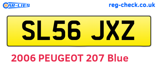 SL56JXZ are the vehicle registration plates.