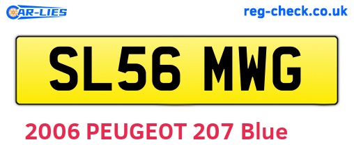 SL56MWG are the vehicle registration plates.