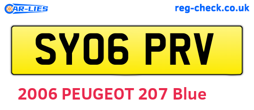SY06PRV are the vehicle registration plates.