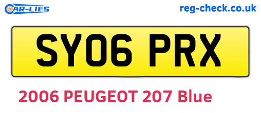 SY06PRX are the vehicle registration plates.