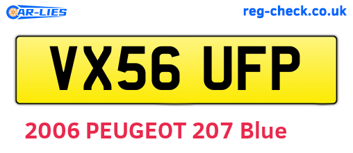 VX56UFP are the vehicle registration plates.