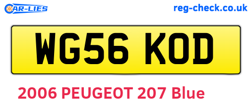 WG56KOD are the vehicle registration plates.
