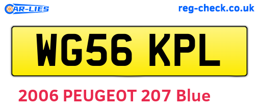 WG56KPL are the vehicle registration plates.