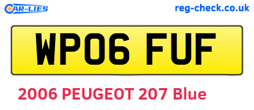 WP06FUF are the vehicle registration plates.