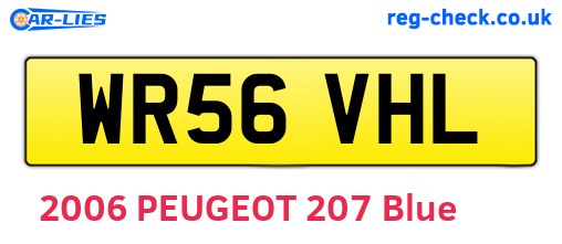 WR56VHL are the vehicle registration plates.
