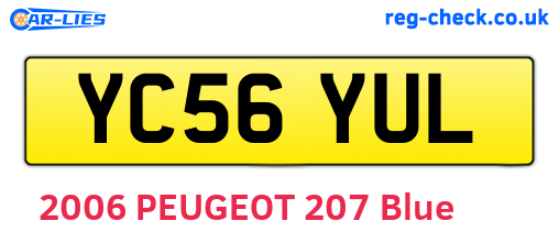 YC56YUL are the vehicle registration plates.