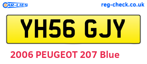 YH56GJY are the vehicle registration plates.