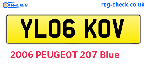 YL06KOV are the vehicle registration plates.