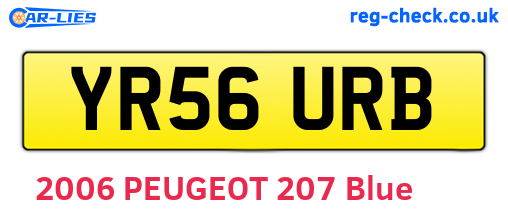 YR56URB are the vehicle registration plates.
