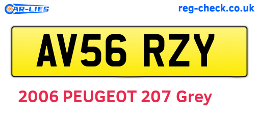 AV56RZY are the vehicle registration plates.