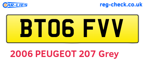 BT06FVV are the vehicle registration plates.