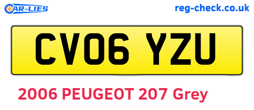 CV06YZU are the vehicle registration plates.