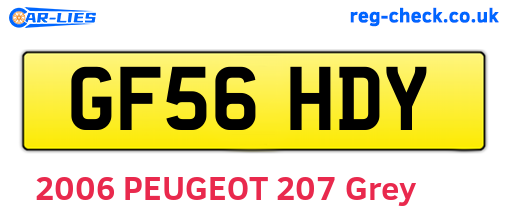 GF56HDY are the vehicle registration plates.