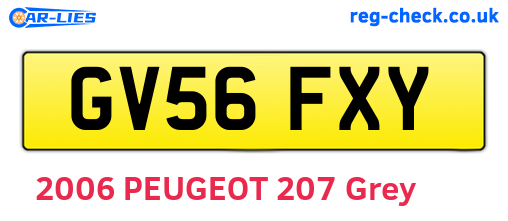 GV56FXY are the vehicle registration plates.