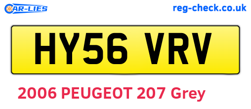 HY56VRV are the vehicle registration plates.