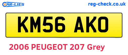 KM56AKO are the vehicle registration plates.