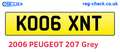 KO06XNT are the vehicle registration plates.