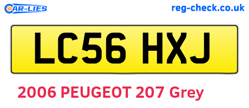 LC56HXJ are the vehicle registration plates.