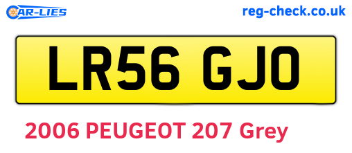 LR56GJO are the vehicle registration plates.