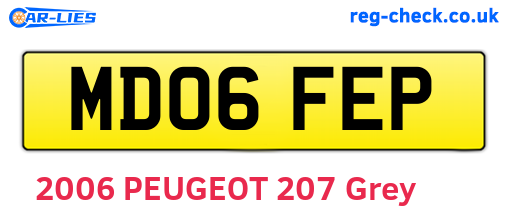 MD06FEP are the vehicle registration plates.