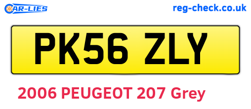 PK56ZLY are the vehicle registration plates.