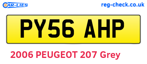 PY56AHP are the vehicle registration plates.