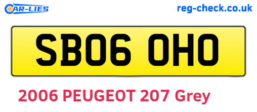 SB06OHO are the vehicle registration plates.