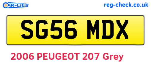 SG56MDX are the vehicle registration plates.