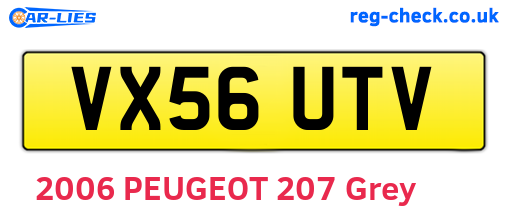 VX56UTV are the vehicle registration plates.
