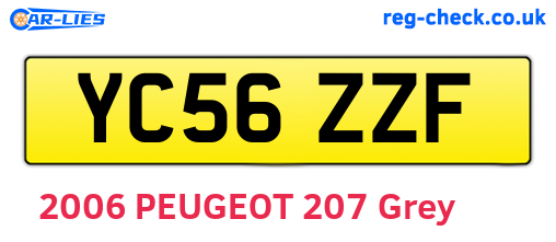 YC56ZZF are the vehicle registration plates.
