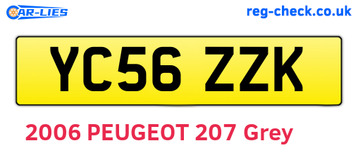 YC56ZZK are the vehicle registration plates.