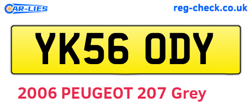 YK56ODY are the vehicle registration plates.