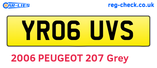 YR06UVS are the vehicle registration plates.