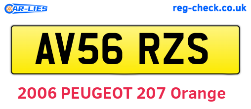 AV56RZS are the vehicle registration plates.