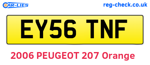 EY56TNF are the vehicle registration plates.